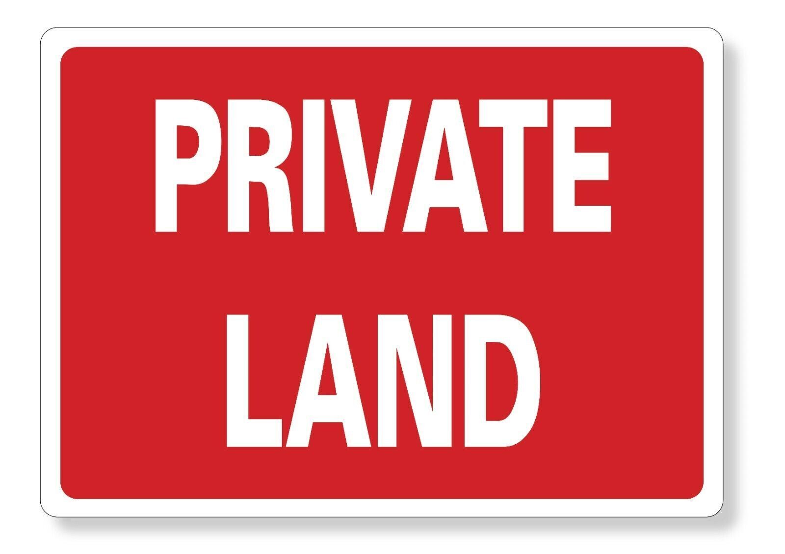 Sign E1 METAL SIGN E1 RED WHITE Private Land - Pinkcrow.co.uk