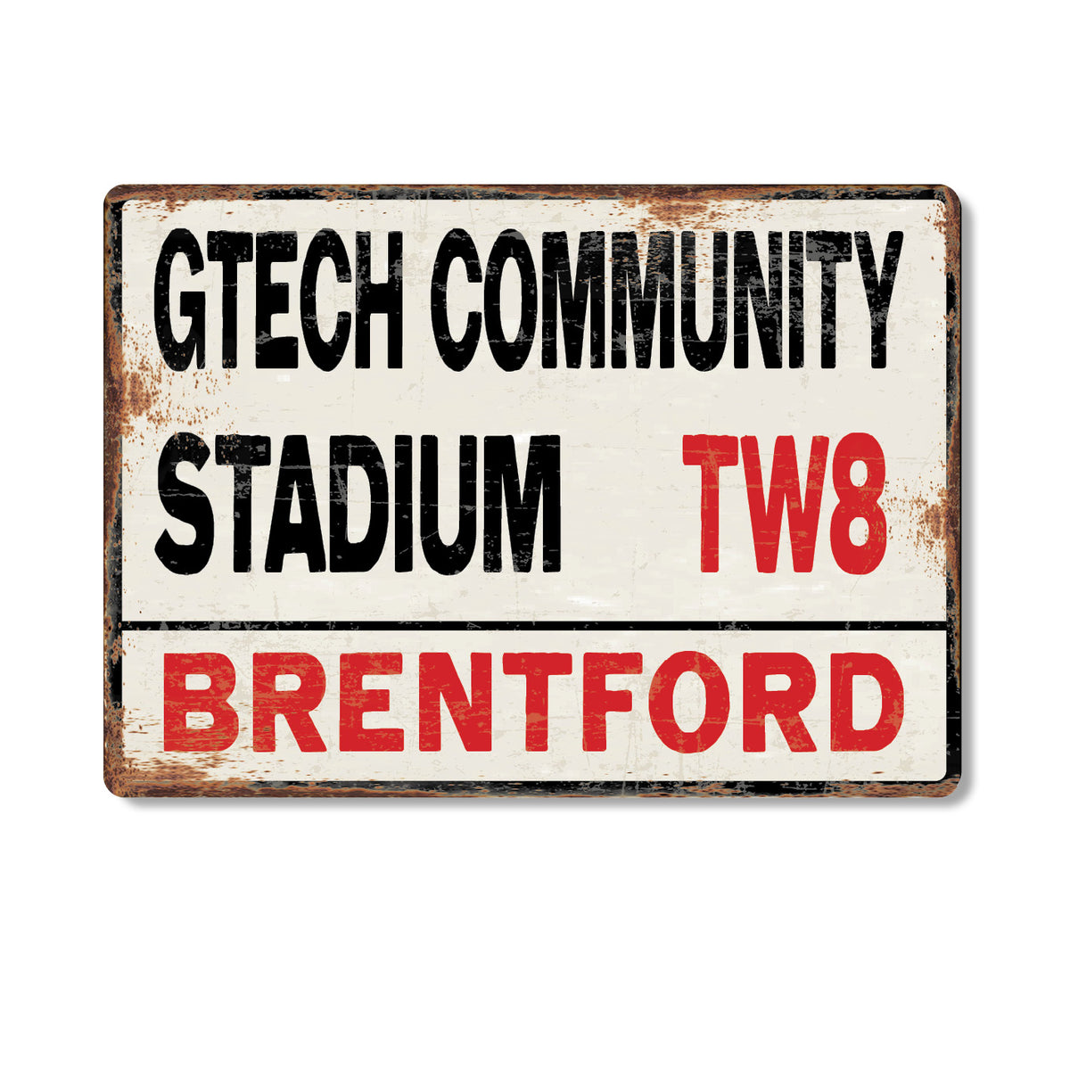 METAL SIGN FOOTBALL Brentford Gtech stadium