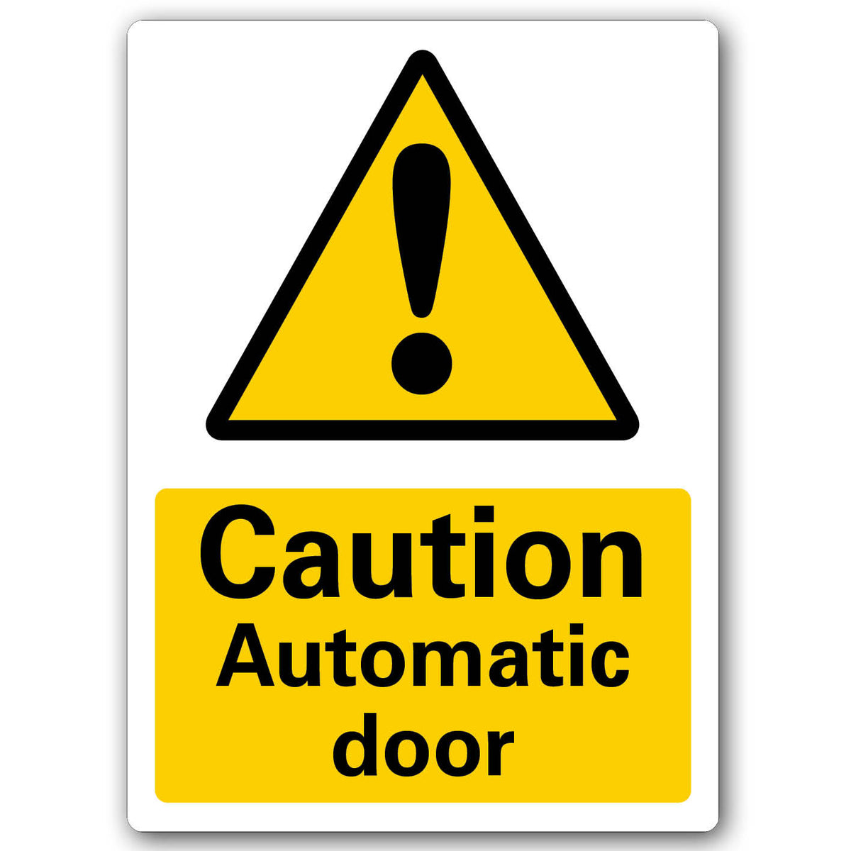 METAL SIGN YELLOW CAUTION Automatic door