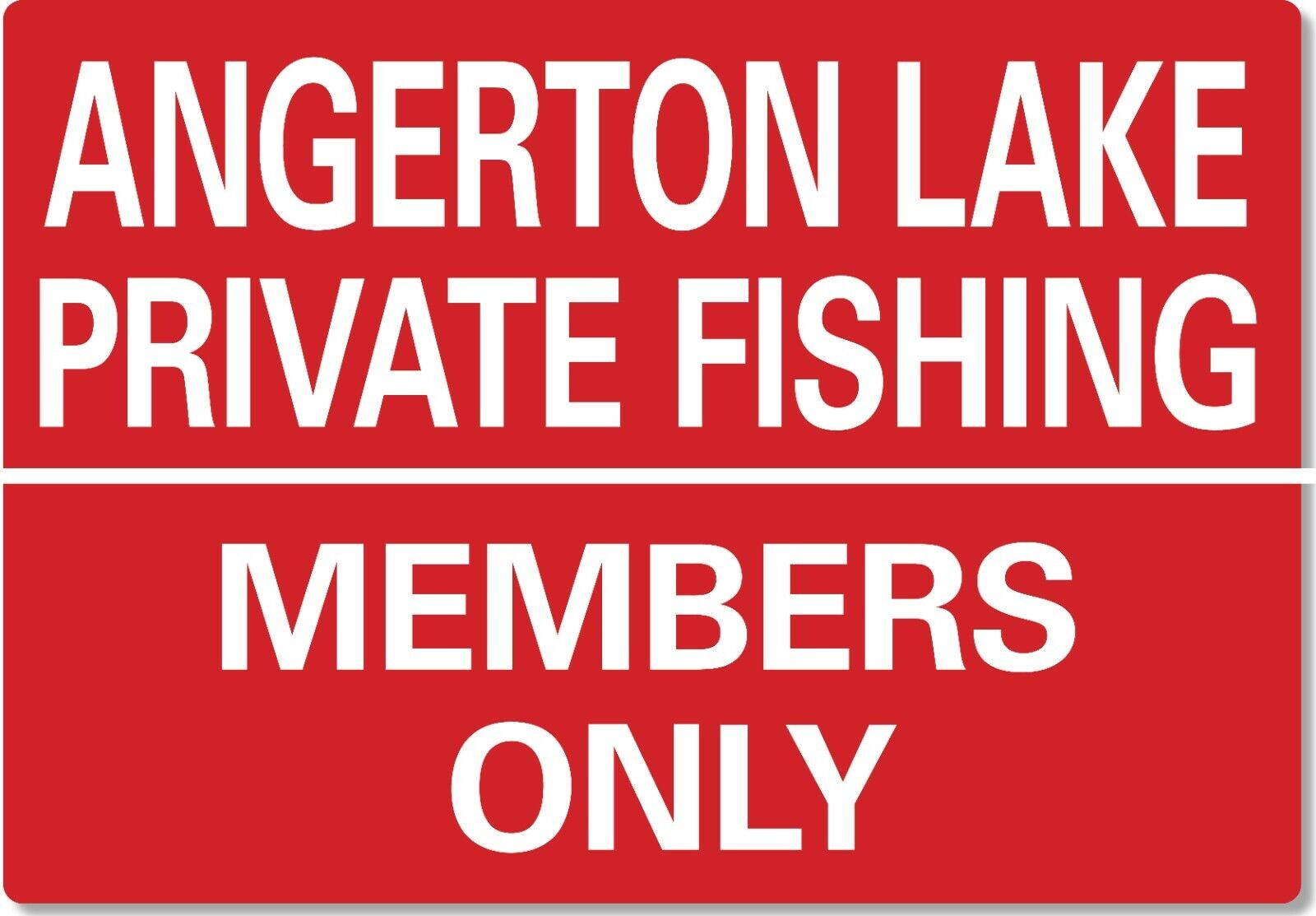 METAL SIGN Private Fishing Custom Personalised Members Only