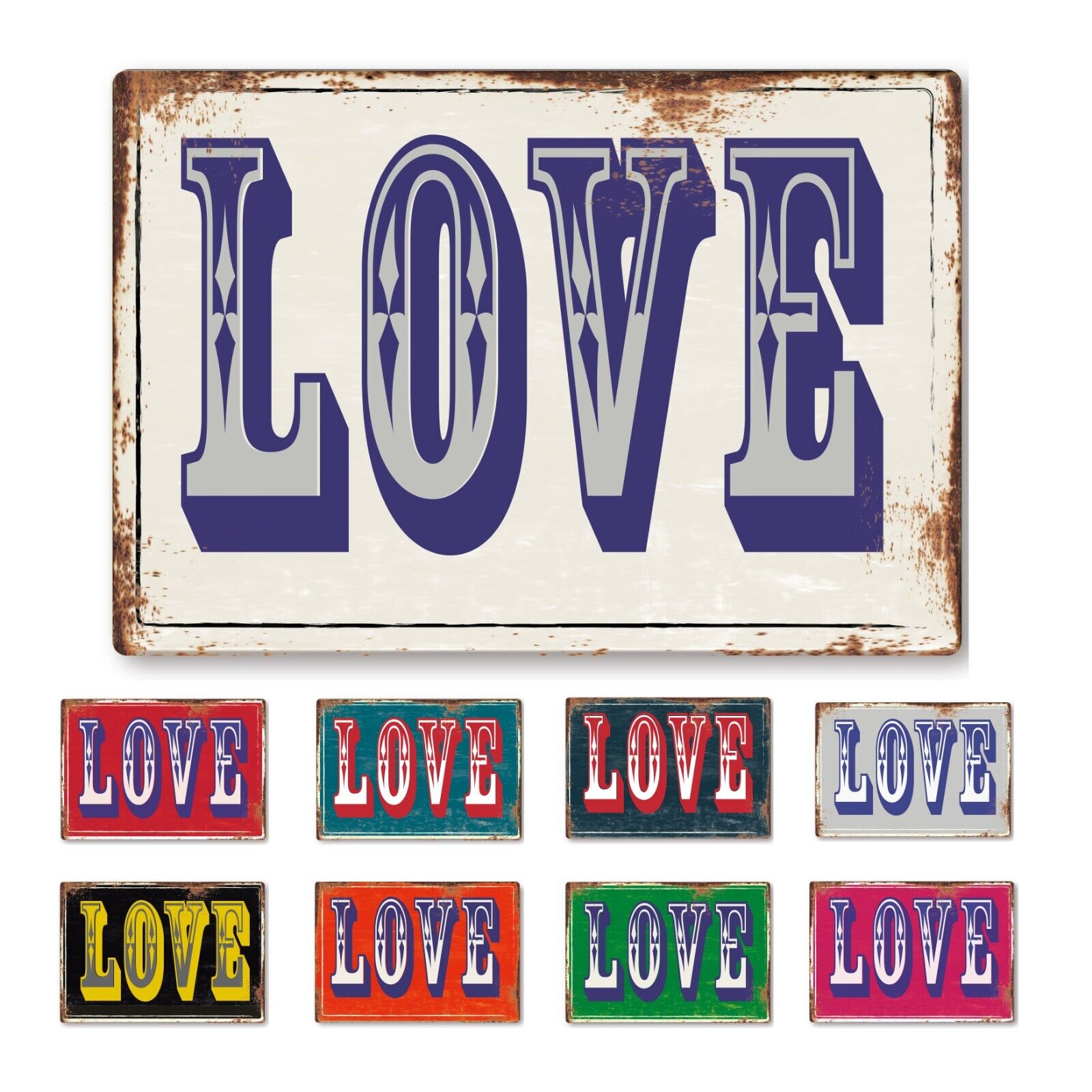 LOVE Fairground Metal Sign Man Cave Garage Shed Humour Pub Garden Bar