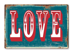 LOVE Fairground Metal Sign Man Cave Garage Shed Humour Pub Garden Bar