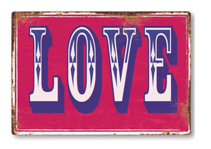 LOVE Fairground Metal Sign Man Cave Garage Shed Humour Pub Garden Bar