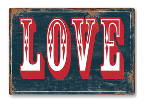 LOVE Fairground Metal Sign Man Cave Garage Shed Humour Pub Garden Bar