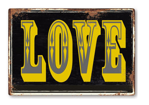 LOVE Fairground Metal Sign Man Cave Garage Shed Humour Pub Garden Bar