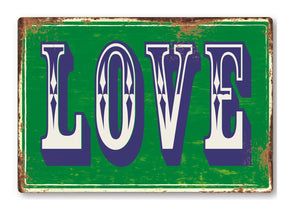 LOVE Fairground Metal Sign Man Cave Garage Shed Humour Pub Garden Bar