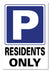 METAL SIGN Parking Residents Only