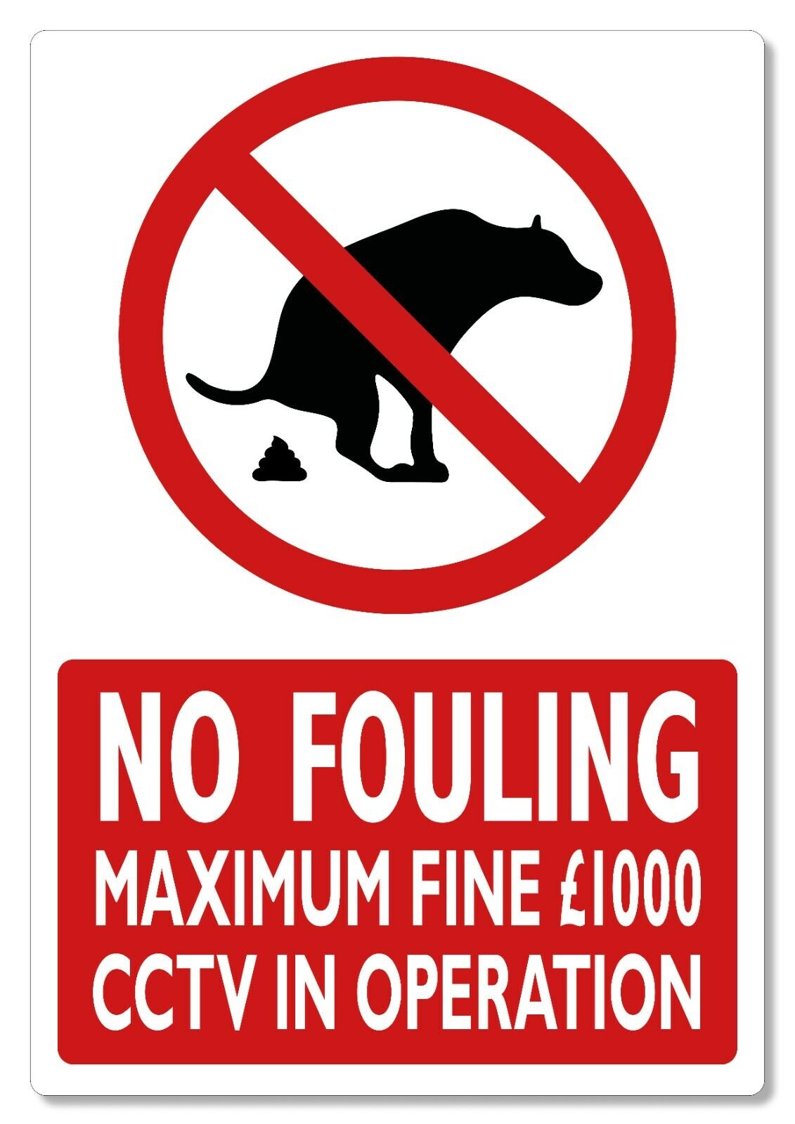 METAL SIGN No dog fouling CCTV in operation Maximum Fine £1000