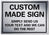 Metal Sign Custom Made Personalised Text Logo Image Customised  Brushed Sliver