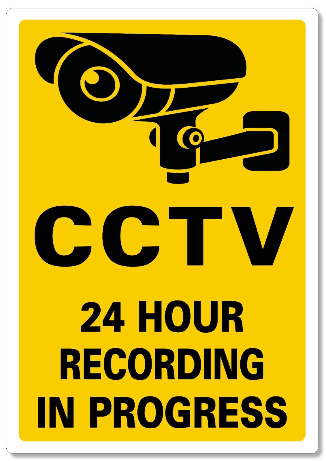 METAL SIGN F1 YELLOW BLACK CCTV 24 hour recording in progress