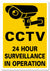 METAL SIGN F1 YELLOW BLACK CCTV 24 surveillance in operation