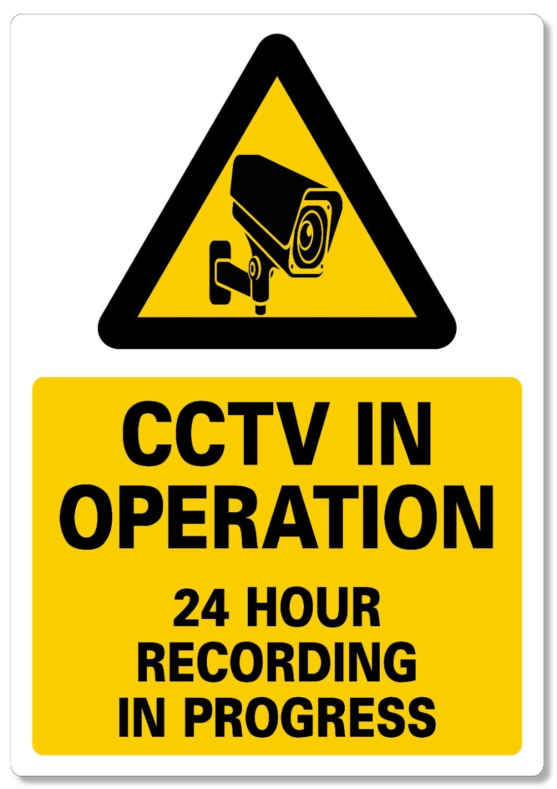 METAL SIGN F1 YELLOW BLACK cctv in operation 24 hour recording