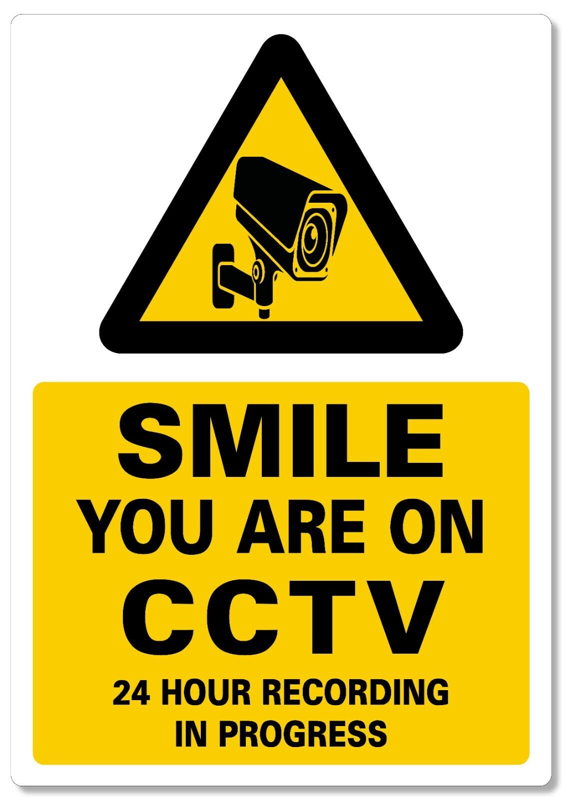 METAL SIGN F1 YELLOW BLACK Smile you are on CCTV