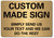 Metal Sign Custom Made Personalised Text Logo Image Customised  Brushed Gold