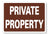 METAL SIGN E1 BROWN Private Property