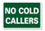 METAL SIGN E1 GREEN No cold Callers