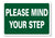 METAL SIGN E1 GREEN Please mind your step