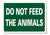 METAL SIGN E1 GREEN Do not feed the animals