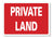 METAL SIGN E1 RED WHITE Private Land