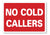 METAL SIGN E1 RED WHITE no cold callers