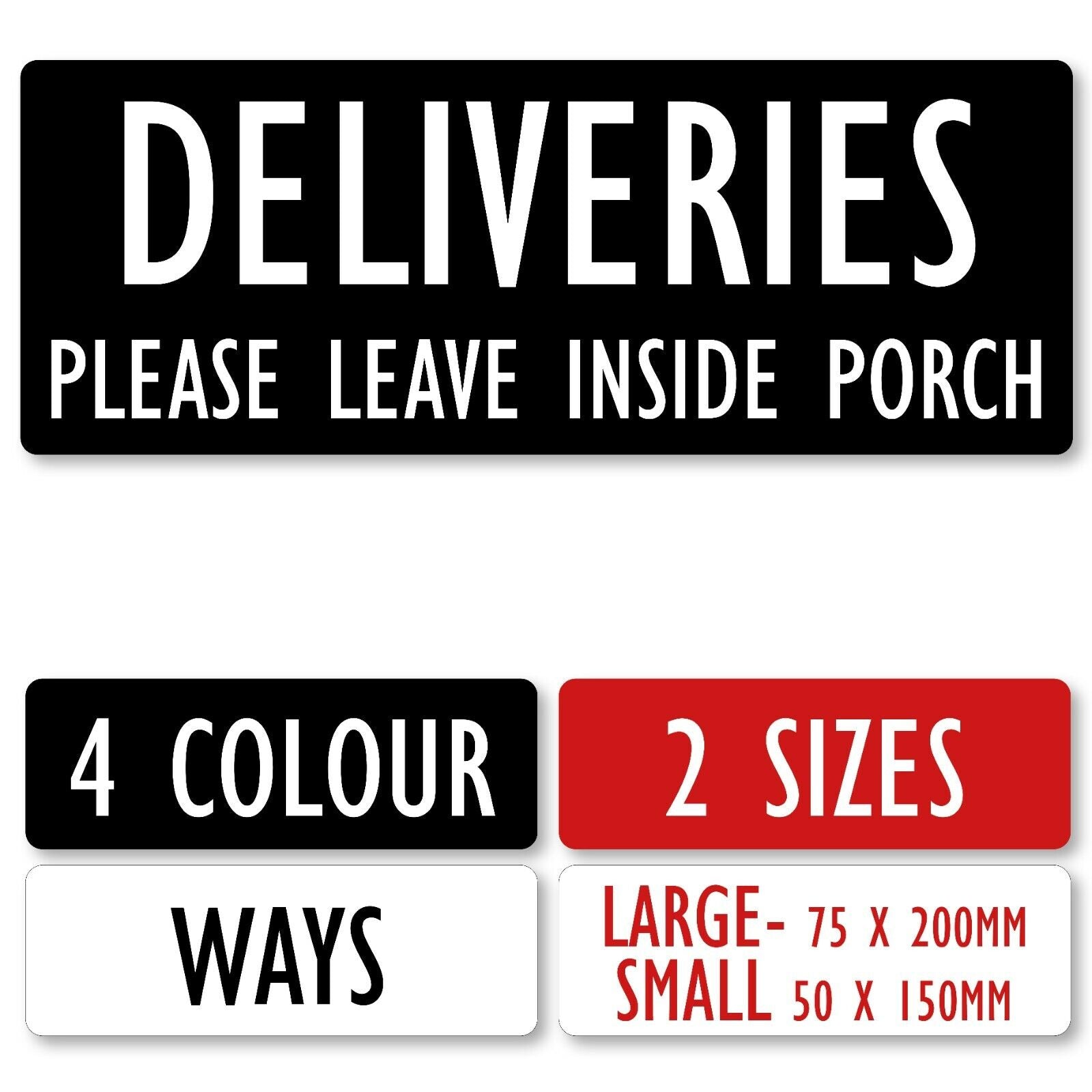 SIGNA17 DELIVERIES/PLEASE LEAVE INS Metal Alu.Plaque Sign Door House Office Gate