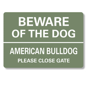 BEWARE of the DOG Sign Personalised Metal Sign Waterproof Grey Green Blue Red