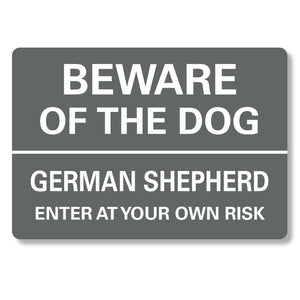 BEWARE of the DOG Sign Personalised Metal Sign Waterproof Grey Green Blue Red