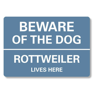 BEWARE of the DOG Sign Personalised Metal Sign Waterproof Grey Green Blue Red