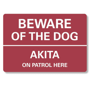 BEWARE of the DOG Sign Personalised Metal Sign Waterproof Grey Green Blue Red