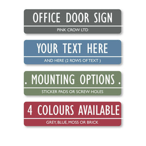 Personalised Metal Door Sign Office Home Business Any Text Chic Colour Plaque