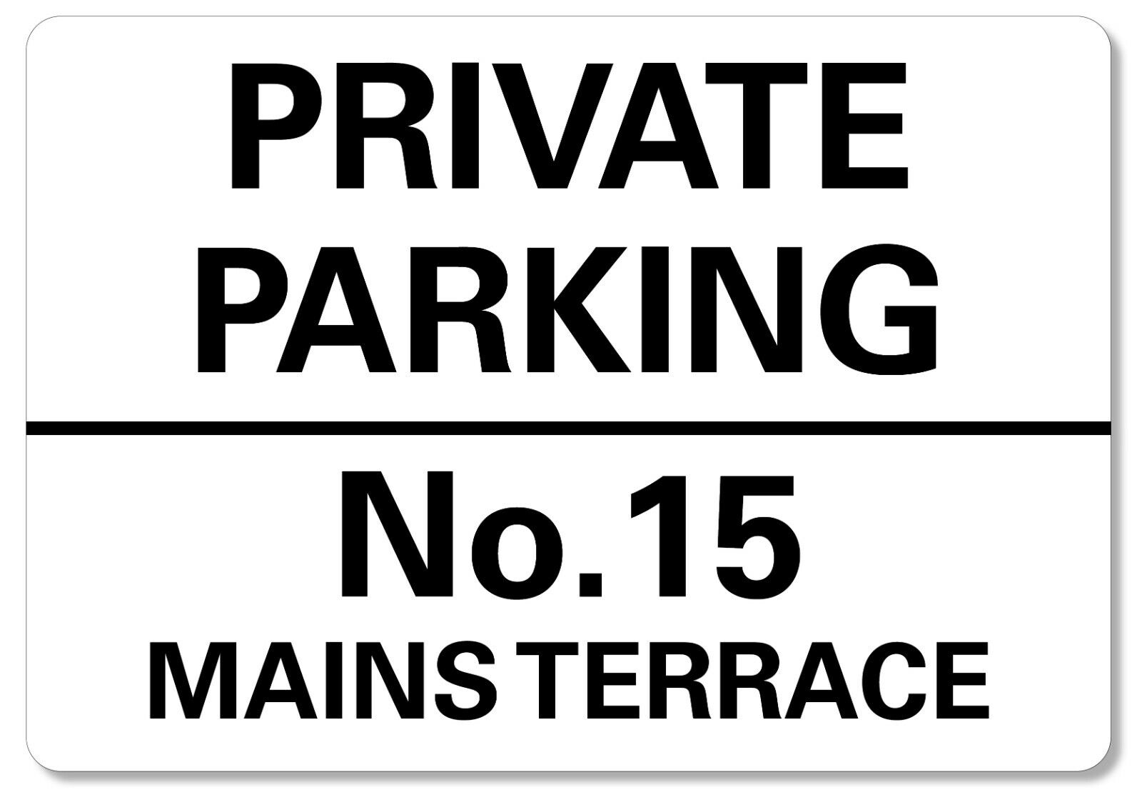 Private Parking Sign Personalised No Parking Keep Clear Metal Sign White