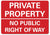 METAL SIGN Private property no public right of way  Metal Waterproof Red White