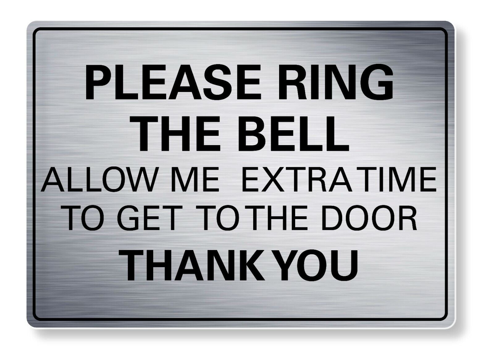 METAL SIGN Please ring the bell time Metal Waterproof Silver Gold