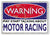 WARNING SIGN may start talking about Motor Racing funny quote sign metal plaque