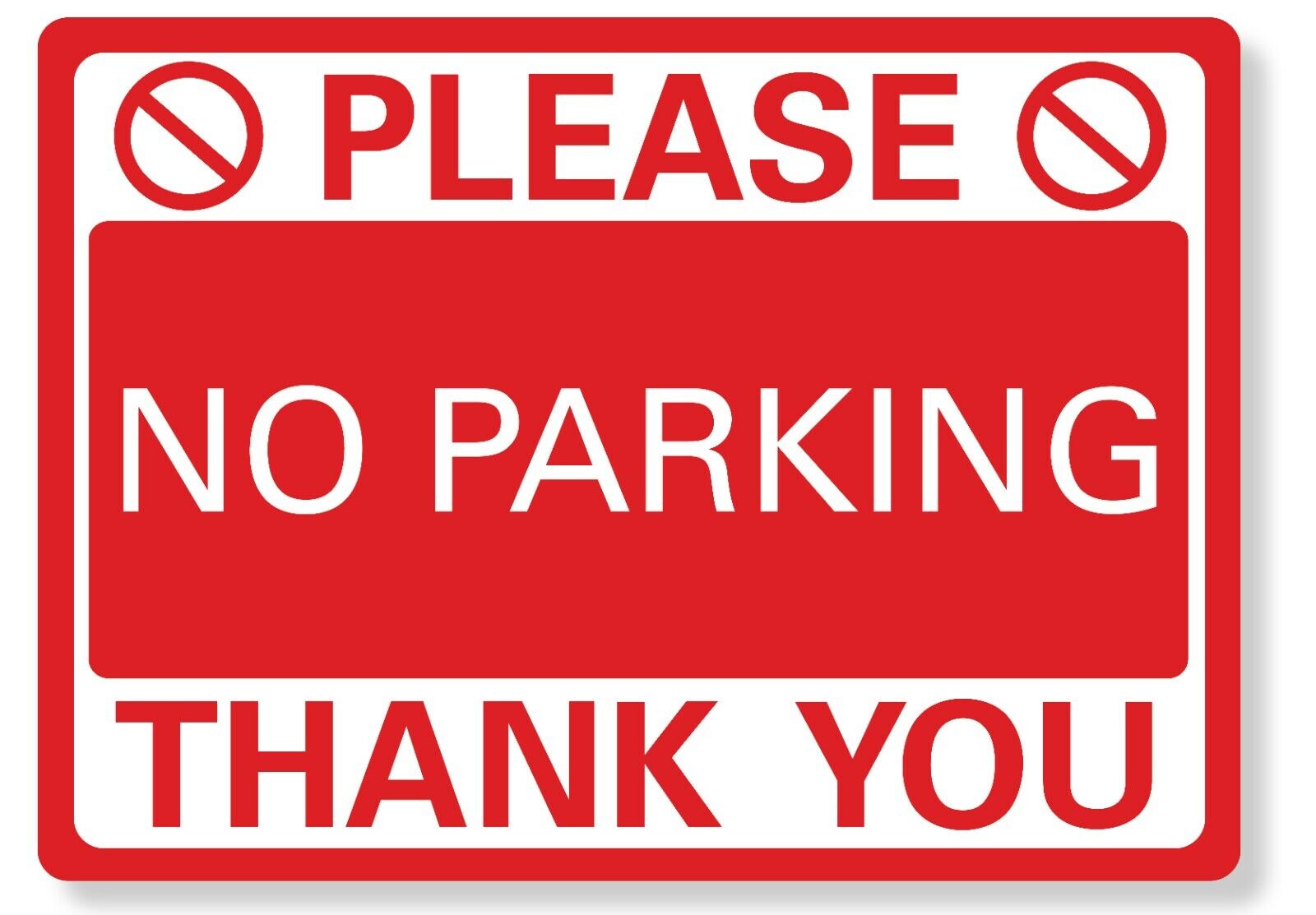 METAL SIGN No Parking Metal Waterproof Red White