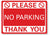 METAL SIGN No Parking Metal Waterproof Red White