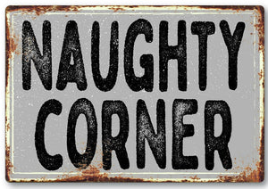 Funny naughty corner metal sign man cave garage shed humour pub garden bar