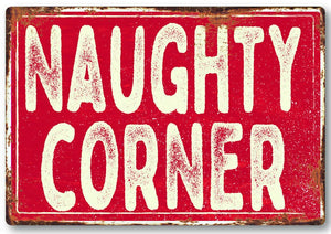 Funny naughty corner metal sign man cave garage shed humour pub garden bar