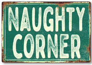 Funny naughty corner metal sign man cave garage shed humour pub garden bar