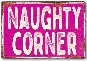 Funny naughty corner metal sign man cave garage shed humour pub garden bar