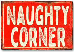 Funny naughty corner metal sign man cave garage shed humour pub garden bar