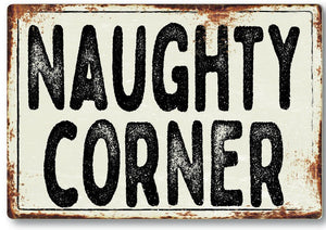 Funny naughty corner metal sign man cave garage shed humour pub garden bar