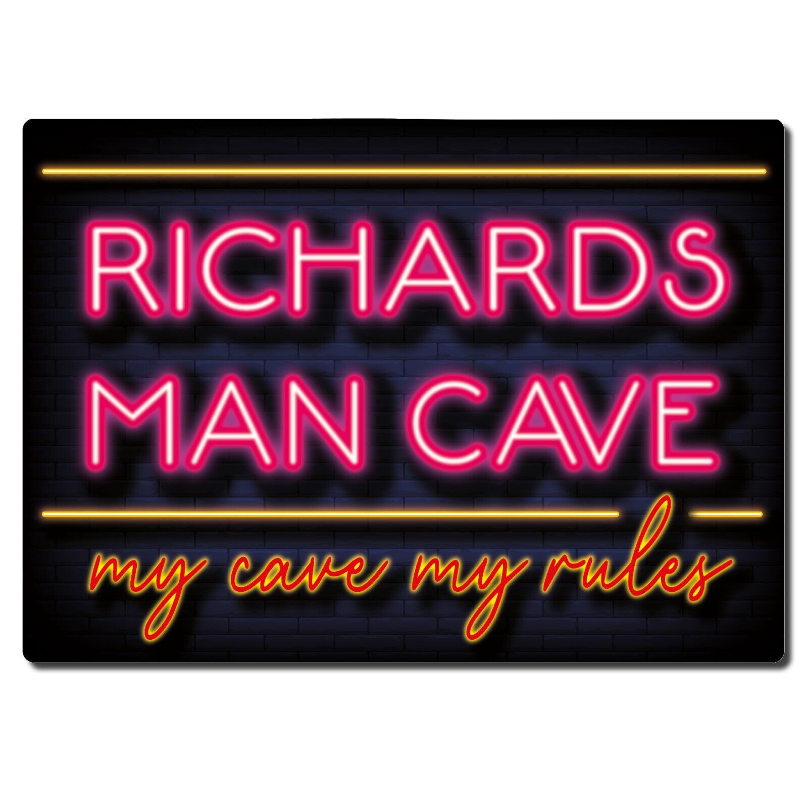 Personalised Bar Sign METAL Plaque Neon Style Cocktail Pub Mancave Prosecco Beer